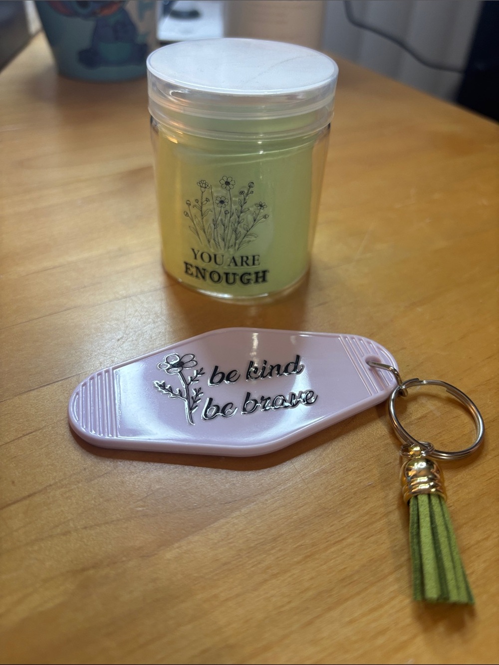 Motivational jar with keychain bundle handcrafted by me